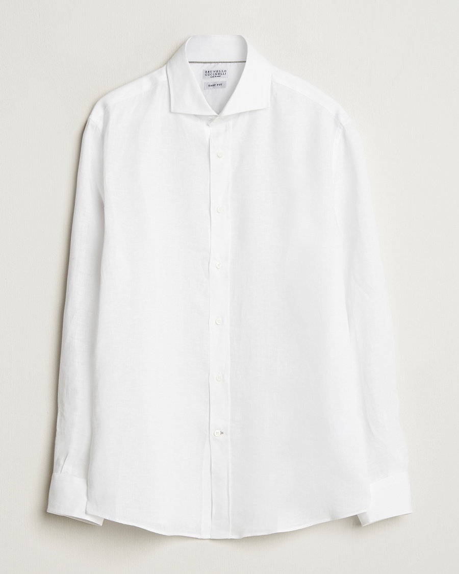 Brunello Cucinelli Easy Fit Linen Shirt White – Hvid