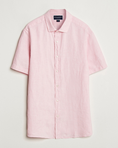 Herre | Nyheder | Charles Tyrwhitt | Pure Linen Short Sleeve Slim Fit Shirt Pink
