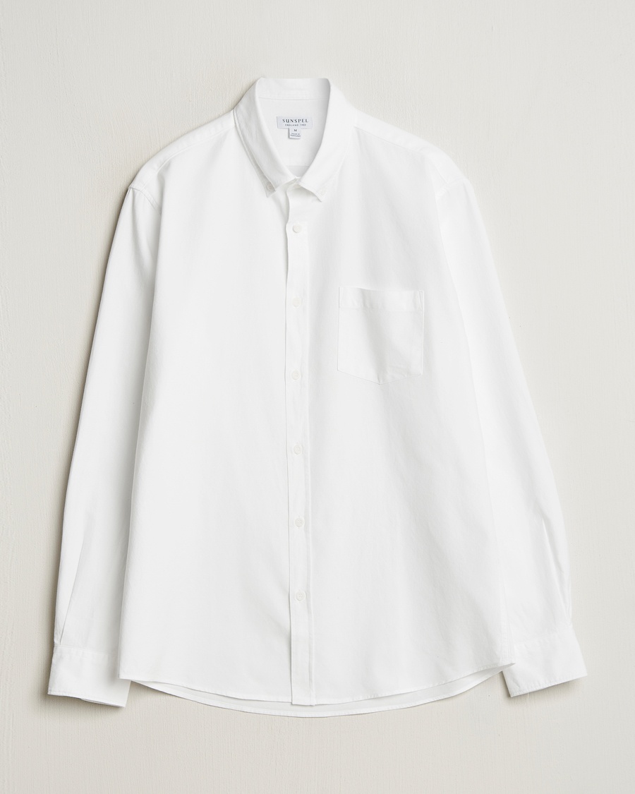 Sunspel Oxford Button Down Shirt White – Hvid