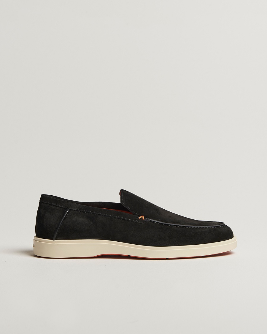 Herre | | Santoni | Detroit Loafers Black Suede