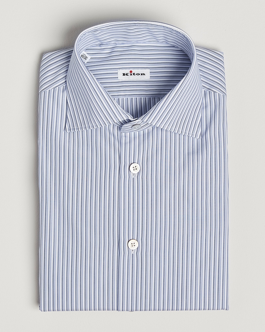 Herre | | Kiton | Slim Fit Dress Shirt Light Blue Stripe