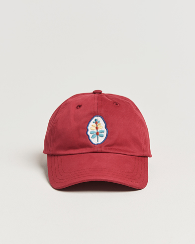 Herre | Preppy Authentic | Drake's | Stem Flower Baseball Cap Maroon
