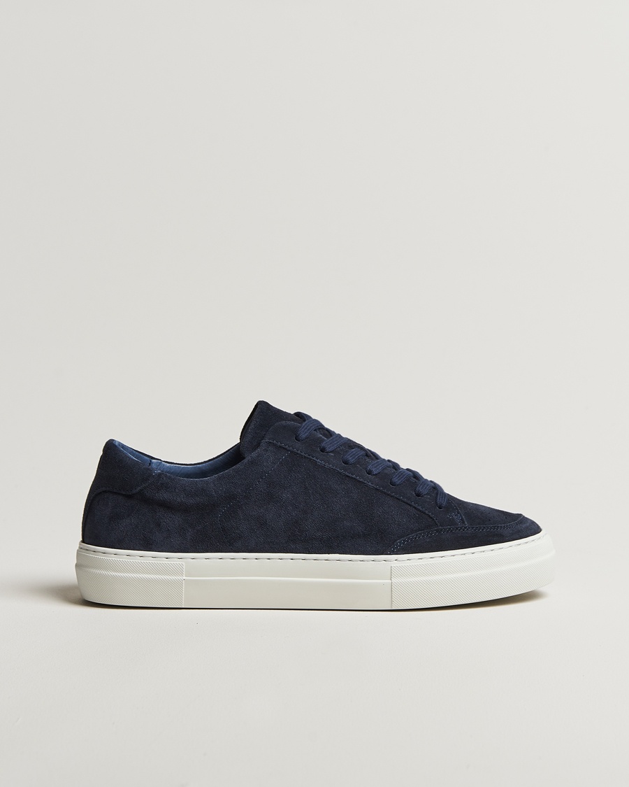 Herre |  | J.Lindeberg | Art Signature Suede Sneaker Navy
