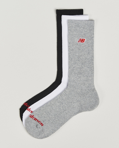 Herre | Nye produktbilleder | New Balance | 3-Pack Patch Logo Socks White/Grey/Black