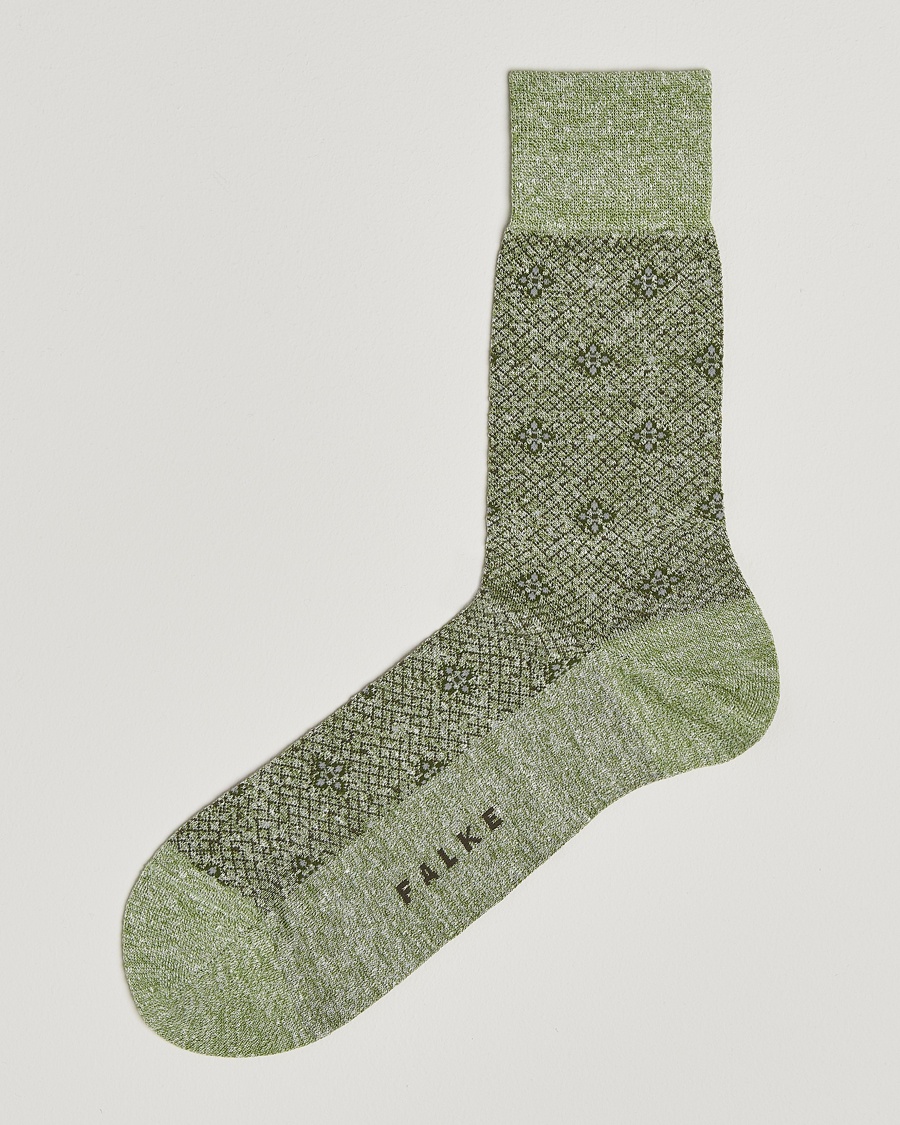Herre | Falke | Falke | Mosaic Linen/Cotton Sock Kristall
