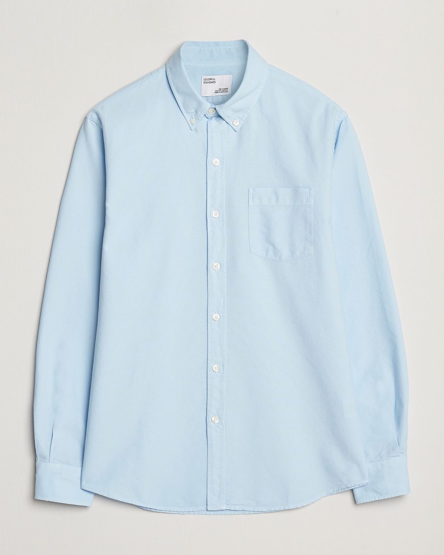 Colorful Standard Classic Organic Oxford Button Down Shirt Polar Blue – Blå