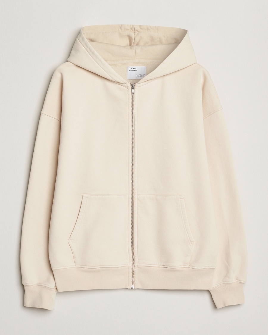 Colorful Standard Organic Full Zip Hoodie Ivory White – Hvid