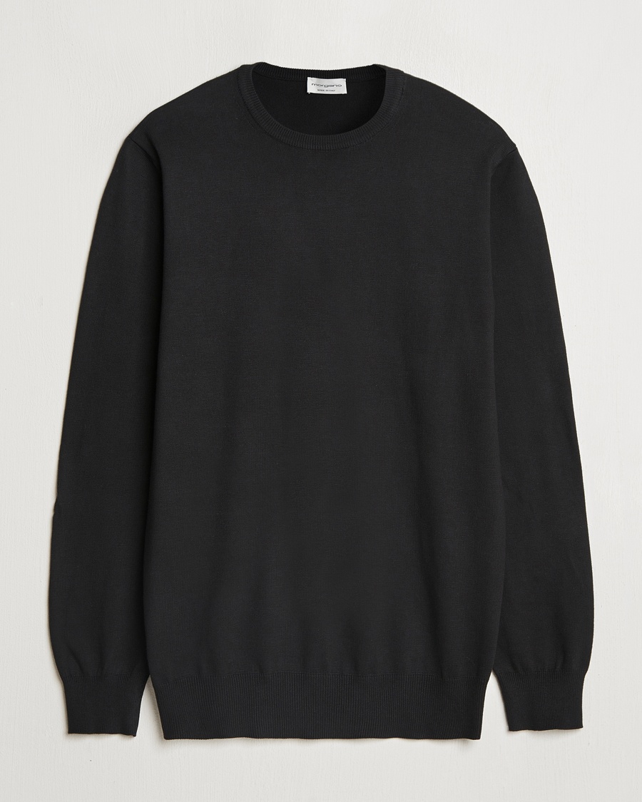 Morgano Supersoft Egyptian Cotton Crew Neck Black – Sort