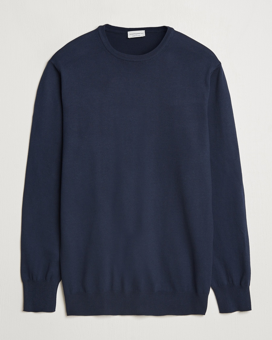 Morgano Supersoft Egyptian Cotton Crew Neck Navy – Blå