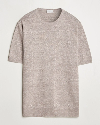 Herre | | Morgano | Linen/Cotton T-Shirt Brown