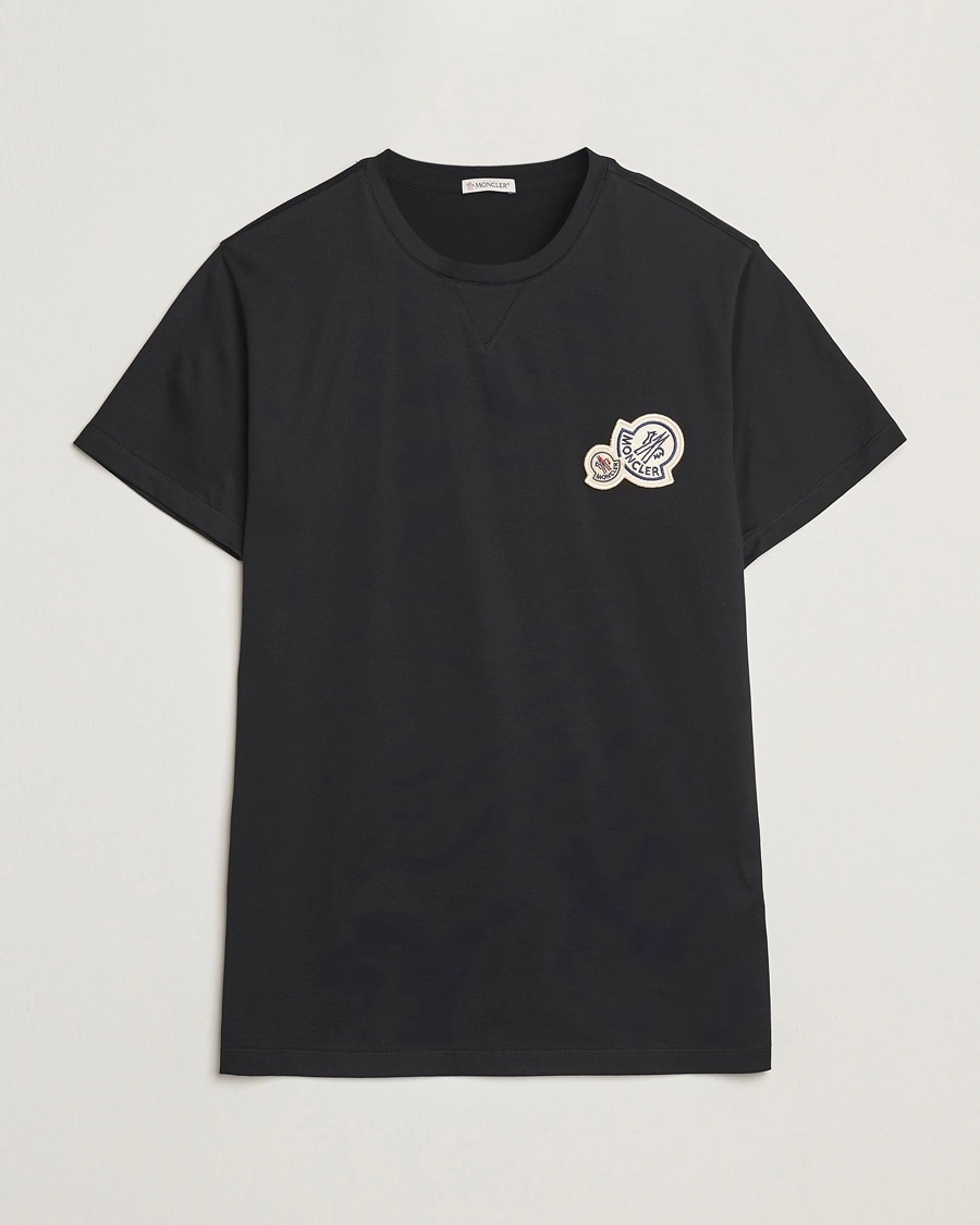 Herre | | Moncler | Double Logo T-Shirt Black