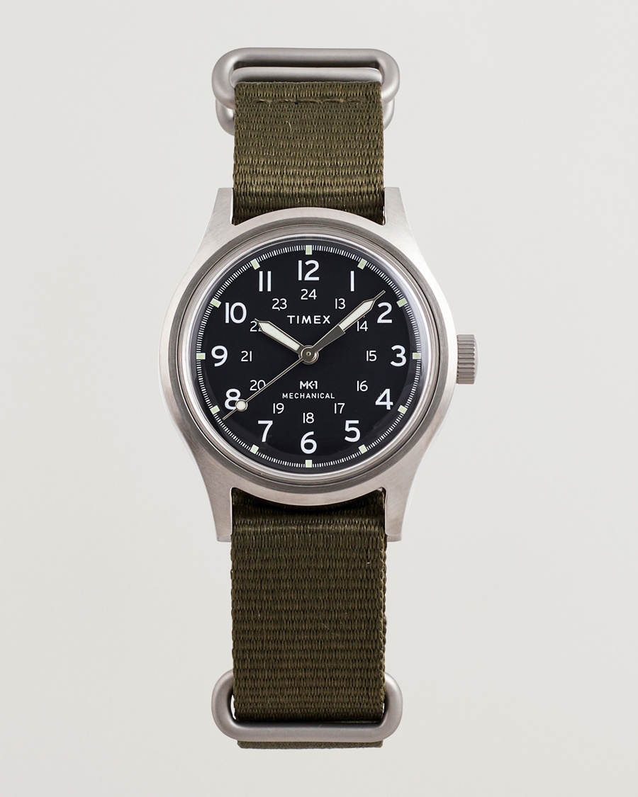 Timex MK1 Hand Wind 36mm Green Black Dial – Grøn