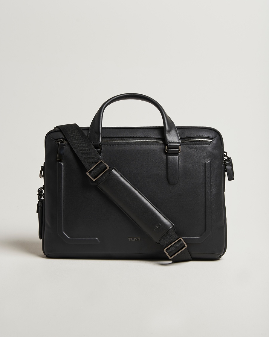 TUMI Harrison Sycamore Slim Leather Brief Black – Sort