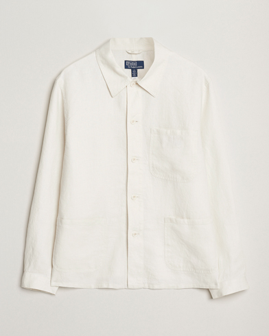 Polo Ralph Lauren Chore Linen Shirt Jacket Antique Cream – Hvid