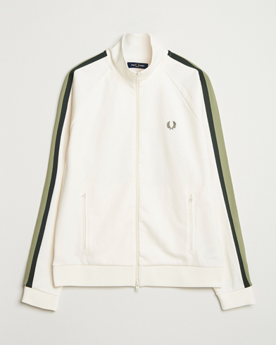Fred Perry Two Colored Taped Track Jacket Light Ecru – Hvid