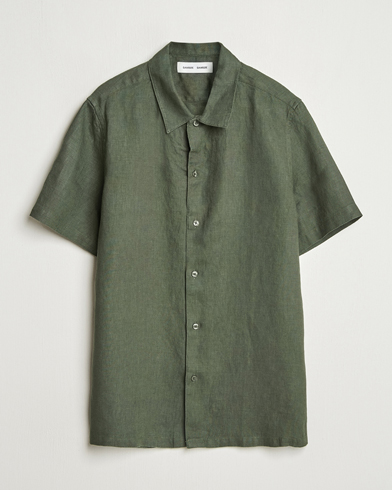 Herre | Business & Beyond | Samsøe Samsøe | Avan Linen Short Sleeve Shirt Climbing Ivy