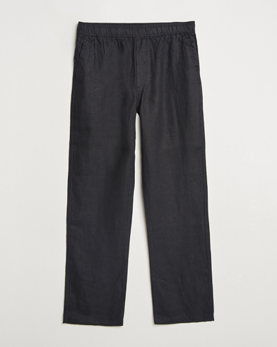 Samsøe Samsøe Jabari Linen Drawstring Trousers Black – Sort