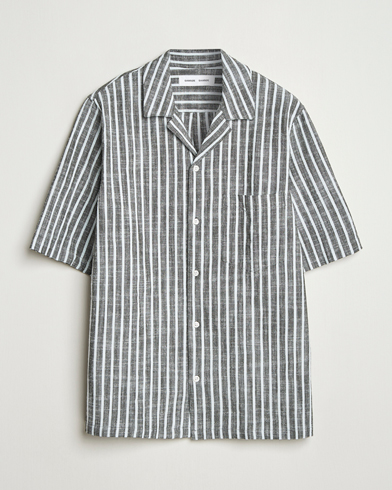 Herre | Business & Beyond | Samsøe Samsøe | Oscar Striped Short Sleeve Shirt Climbing Ivy
