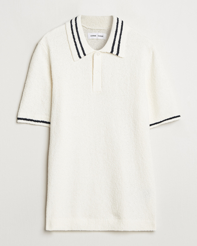 Samsøe Samsøe Pedro Tipped Knitted Polo Clear Cream – Hvid