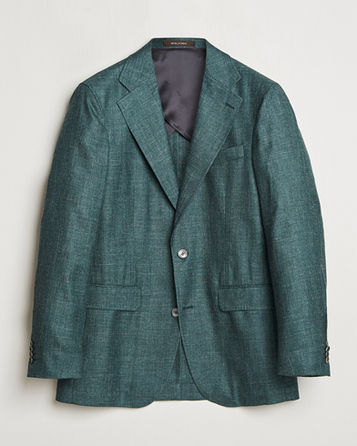 Oscar Jacobson Fellow EVO Wool/Silk/Linen Blazer Green – Grøn
