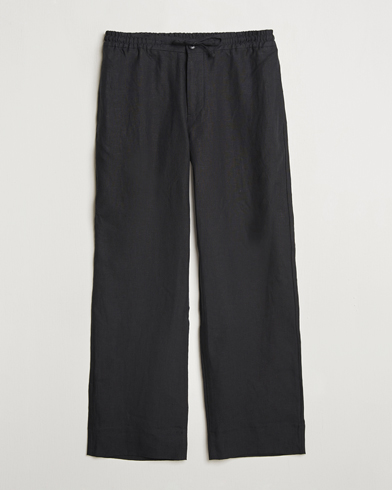 J.Lindeberg Noah Drape Linen Pants Black – Sort