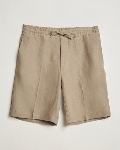 J.Lindeberg Brady Drape Linen Shorts Nutmeg – Brun