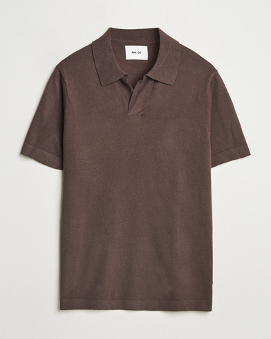 Herre | Nye produktbilleder | NN07 | Ryan Cotton/Linen Polo Coffee