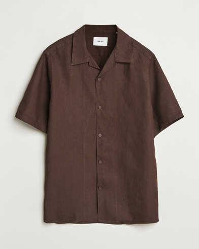 Herre | Nye produktbilleder | NN07 | Julio Linen Resort Shirt Coffee