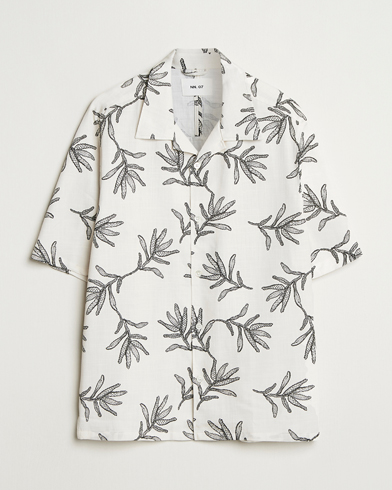 Herre | Nye produktbilleder | NN07 | Ole Printed Cotton/Lyocell Resort Shirt Off White