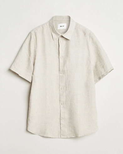 Herre | Nye produktbilleder | NN07 | Enzo Linen Short Sleeve Shirt Oat
