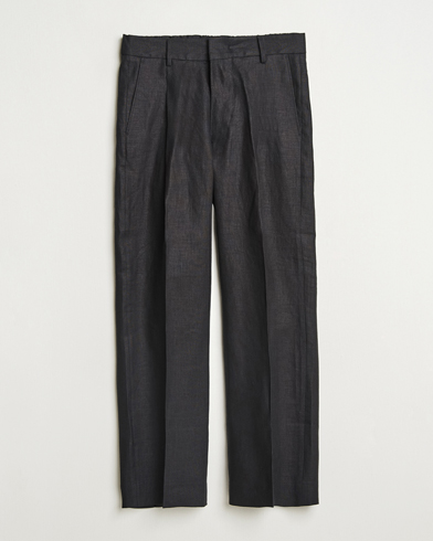 NN07 Kay Relaxed Fit Linen Trousers Black – Sort