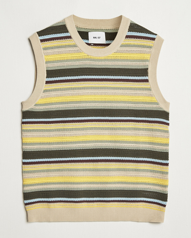 NN07 Huxley Knitted Striped Vest Multi – Flerfarvet