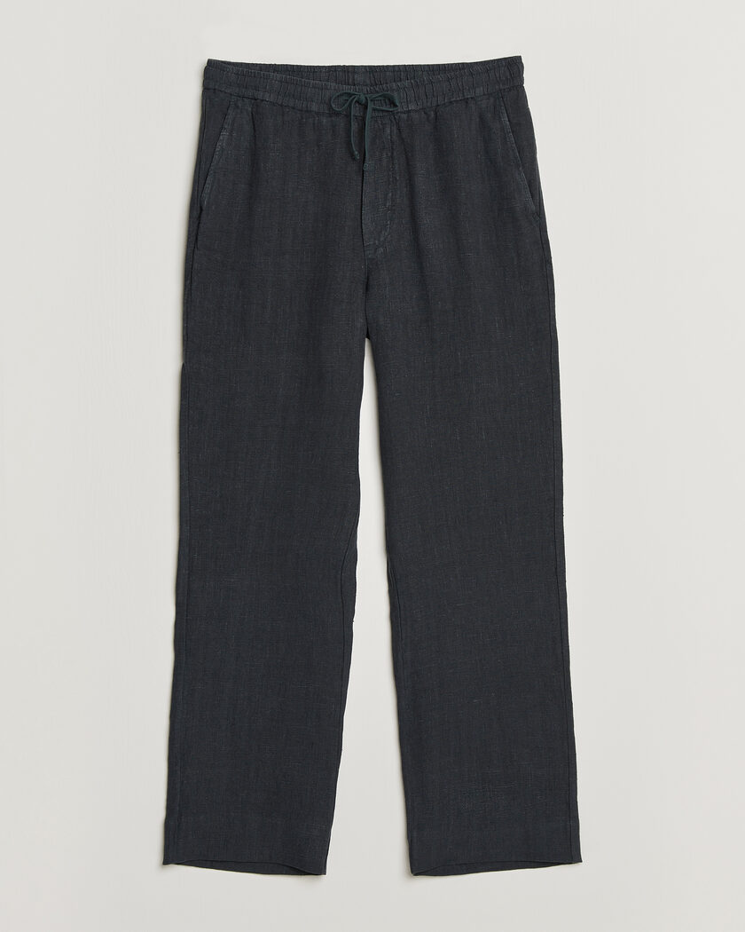 A Day's March Tamiat Linen Drawstring Trousers Black – Sort