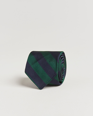 Kamakura Shirts Vintage Ivy Regimental Stripe Silk Tie Navy/Green – Blå