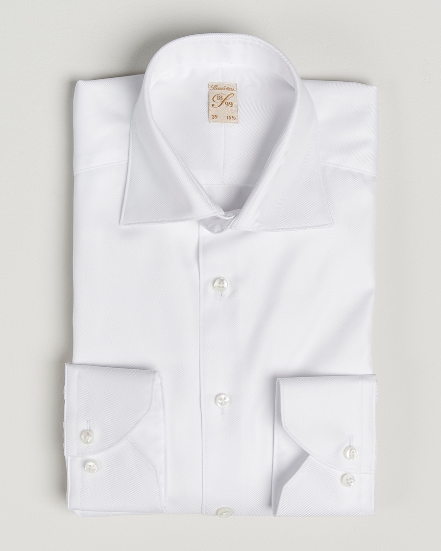 Stenströms 1899 Cotton Twill Shirt White – Hvid