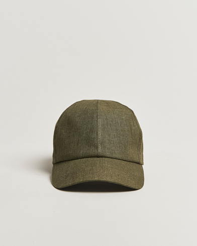 Wigéns Baseball Linen Cap Olive – Grøn