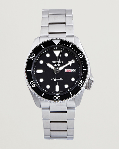 Seiko 5 Sports Automatic Diver Steel 43mm Black Dial – Sort
