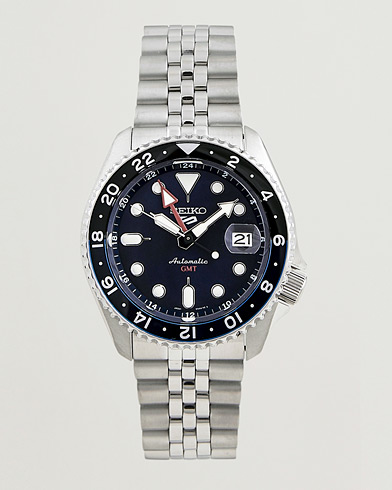Seiko 5 Sports Automatic GMT Diver Steel 42mm Blue Dial – Blå