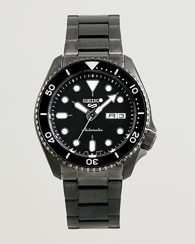 Seiko 5 Sports Automatic Diver Black Steel 43mm Black Dial – Sort