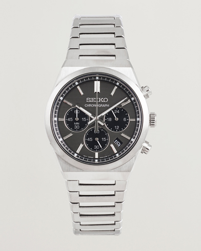 Herre | Stållænke | Seiko | Quartz Chronograph Steel 40mm Grey Dial