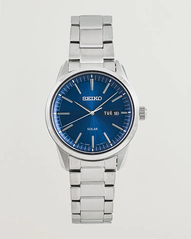Herre | Stållænke | Seiko | Solar Steel 40mm Blue Dial