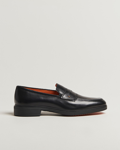 Santoni Easy Penny Loafer Black Calf – Sort