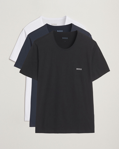 Herre | | BOSS BLACK | 3-Pack Crew Neck T-Shirt White/Navy/Black