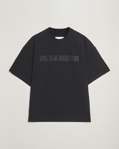 Jil Sander Round Collar Tonal Logo T-Shirt Black – Sort