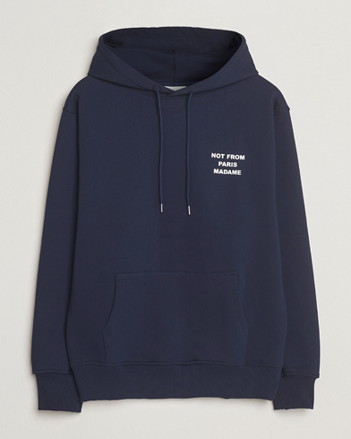 Drôle de Monsieur Slogan Hoodie Navy – Blå