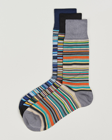 Paul Smith 3-Pack Signature Striped Socks Multi – Flerfarvet