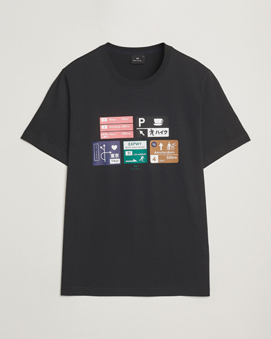 Herre | Tøj | PS Paul Smith | Road Signs Crew Neck T-Shirt Black