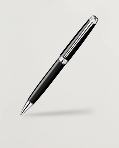 Caran d'Ache Caran d' Ache Léman Ballpoint Pen Ebony Black/Silver Plated – Sort
