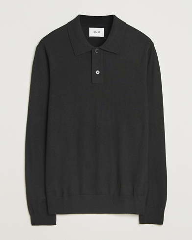 Herre | NN07 | NN07 Serge Wool Knitted Polo Black