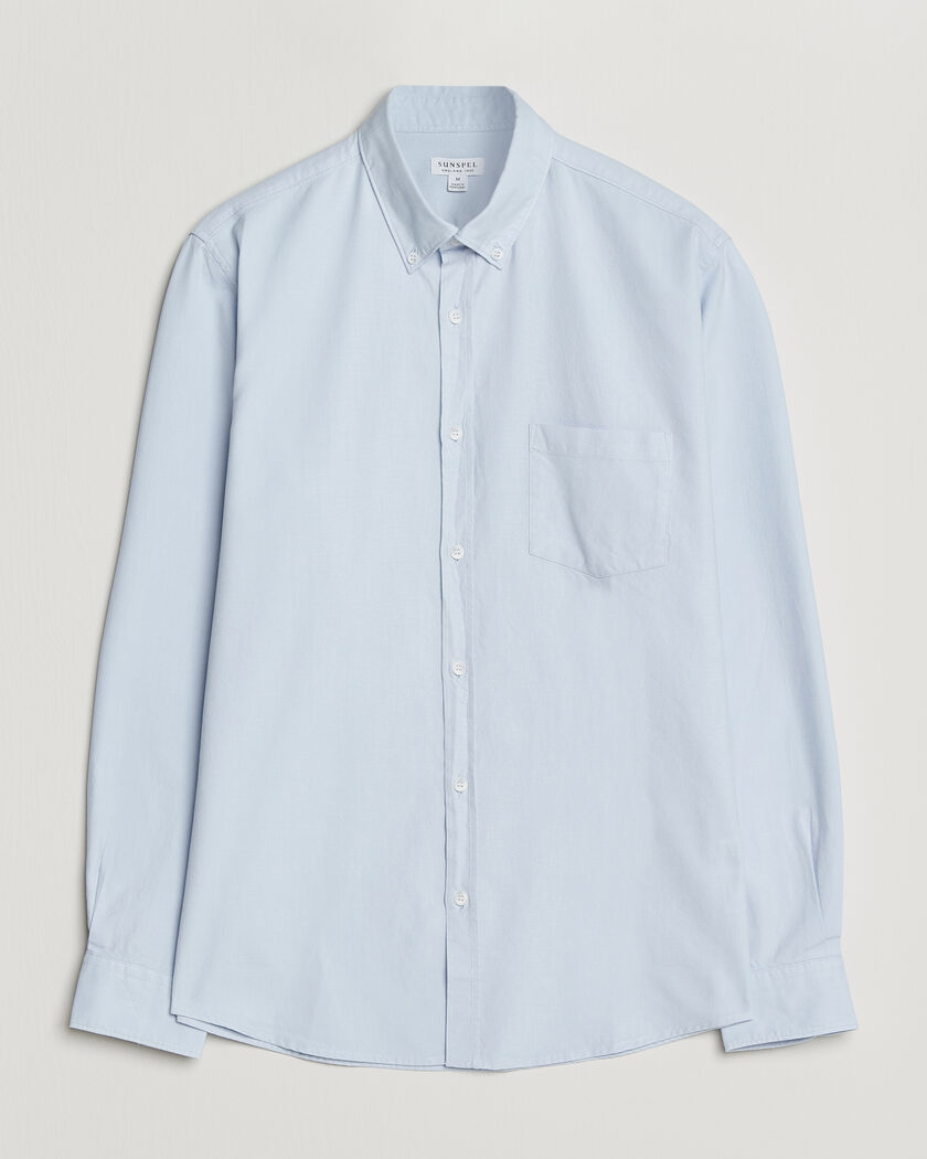Sunspel Oxford Button Down Shirt Light Blue – Blå